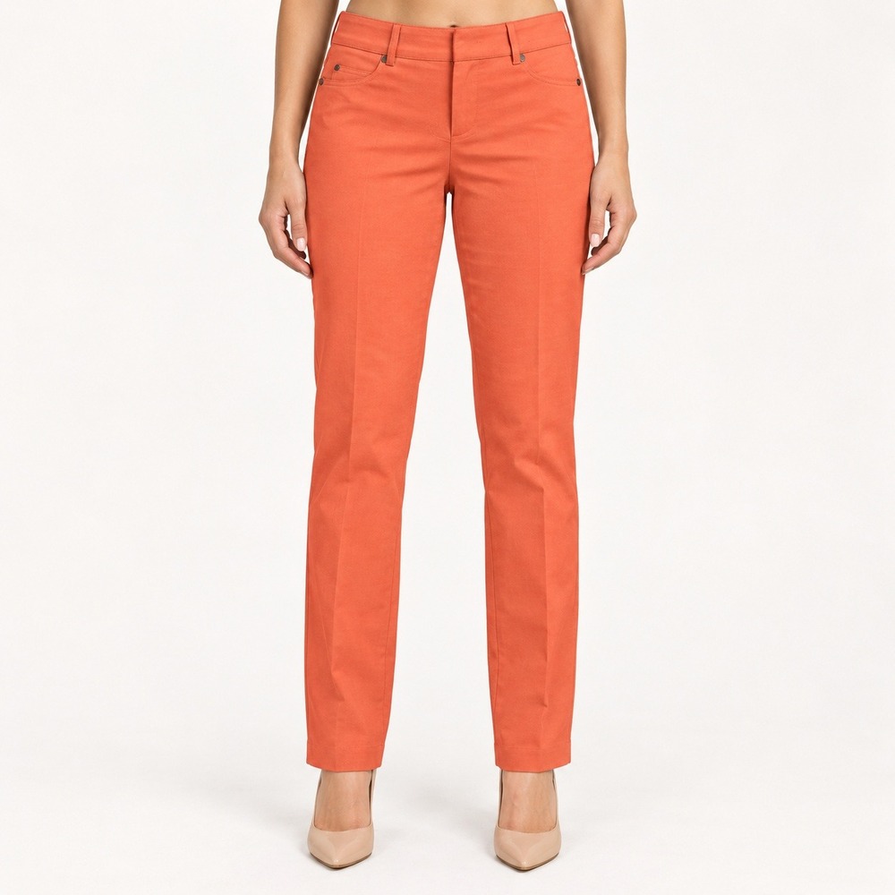 J.McLaughlin Womens Coral Orange Straight Leg Stretch Pants Size 6